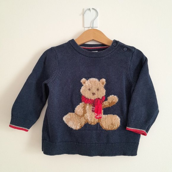 baby GAP Navy Sweater with Bear - Picture 3 of 16